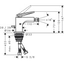 HANSGROHE 39214310 Bidetmischer Axor Citterio Hebelgriff