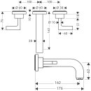 AXOR 39315330 3-Loch Waschtischarm.Axor Citterio
