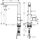 AXOR 45016330 Waschtischmischer 220 Axor Uno Select