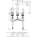 HANSGROHE 45133990 3-Loch Waschtischarmatur 200 Axor Uno