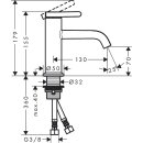 HANSGROHE 48001800 Waschtischmischer 70 Axor One