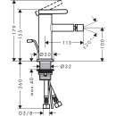 HANSGROHE 48210990 Bidetmischer Axor One PGO