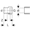 Geberit 35033 Mapress Transition en acier inoxydable