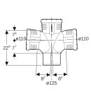 Geberit 393665141 Silent-Pro branche coud&eacute;e 2 fois