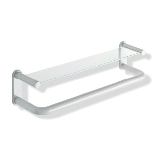 HEWI shelf with grab rail, Series 801, f. continuous mirrors pl ruby red
