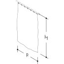 HEWI shower curtain squares umber/sand, Trevira CS, W1400 mm, H2000 mm