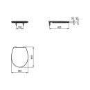 Ideal Standard e131801 Si&egrave;ge de WC r&eacute;voqu&eacute;, softclosing, blanc
