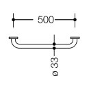 HEWI grab rail, Series 805, st.stl, Diameter 33 mm, AD 500 mm, BM211.2