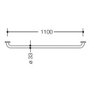 HEWI grab rail, Series 805, st.stl, Diameter 33 mm, AD 1100 mm, BM211.2