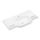 HEWI washbasin with recessed grip, 850 x 415 mm, wo overflow, 1 tap hole