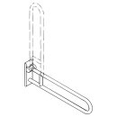 Barre appui pliable HEWI, s805, inox, L 900 mm