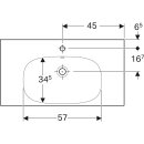 Geberit 500623012 Acanto Waschtisch m. Ablg., 90x48cm