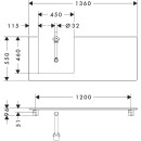 HANSGROHE 54097050 Konsole Xelu Q 1360x540 mm