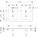 HANSGROHE 54099230 Konsole Xelu Q 1360x540 mm