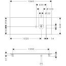 HANSGROHE 54117050 Konsole Xelu Q 1360x540 mm