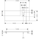 HANSGROHE 54124630 Konsole Xelu Q 1360x540 mm