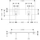 HANSGROHE 54125050 Konsole Xelu Q 1360x540 mm