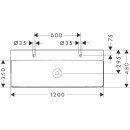 HANSGROHE 61042450 Doppelwaschtisc.Xelu Q 1200x480mm