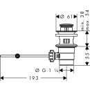 HANSGROHE 92168670 Ablaufventil Kunststoff