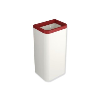 HEWI waste paper bin 60 l, body colour 99, frame ruby red