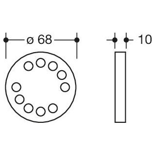 HEWI 71831 DX Ausgleichsscheibe D=68mm, h=10mm