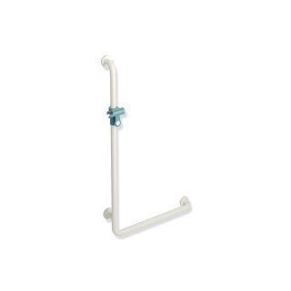 HEWI Angle handle with shower holder bar, Range 801, Axle dimension1: 1100, W1: 600, colour 99/55