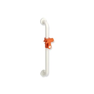 HEWI Shower rail, Series 801, matt, diameter 33, Axle dimension 600, with shower holder, colour 55/50/74