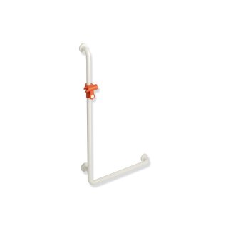 HEWI Angle handle with shower holder, Series 801, matt, Axle dimension1: 1100, W1: 600, colour 99/36