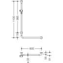 HEWI 801.33B2160 Winkelgriff m.Br.H., Ser 801, matt,