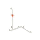 HEWI shower bath handrail w/ shower holder bar, Axle dimension1: 1100, W1/2: 762, aluminium core, colour 99/36