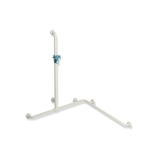 HEWI shower bath handrail with shower holder bar, Axle dimension1: 1100, W1/2: 962, colour 99/55