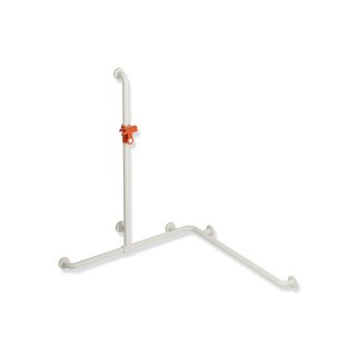 HEWI shower bath handrail with shower holder bar, Axle dimension1: 1100, W1/2: 962, colour 99/36