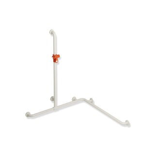 HEWI shower bath handrail with shower rail, matt, Axle dimension1: 1100, W1/2: 962, colour 99/36