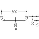 HEWI grab rail, Series 801, diameter 33, Axle dimension 600 mm, BM211.2, colour 74/72