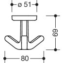 HEWI Folding support rail, Series 805C, E-version,...