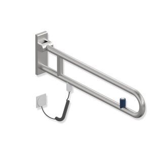 HEWI mobile folding support rail, Series 805C, E-version, WC-flush, stainless steel, length 900 mm