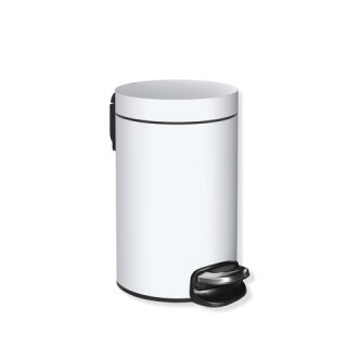 HEWI Litter bin, 3 l, Soft Close Stainless steel, matt white coated