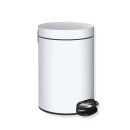 HEWI waste bin, 5 l, soft close Stainless steel, matt white coated