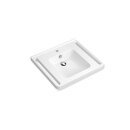 HEWI washbasin, splashback, 1 tap hole w/ overflow, angular bowl, 650x550mm