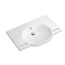 HEWI washbasin, width 850 mm, depth 550 mm, alpine white, with overflow, without tap hole