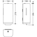 HEWI washbasin, width 850 mm, depth 550 mm, alpine white, with overflow, without tap hole