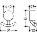 HEWI S-shaped washbasin, modular, without overflow, variable 850-2600 mm, 1 tap hole