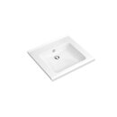 HEWI S-shaped washbasin, modular, with overflow, width 650 mm, depth 550 mm, without tap hole