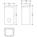 HEWI S-shaped washbasin, modular, with overflow, width 650 mm, depth 550 mm, without tap hole