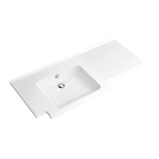 HEWI S-shaped washbasin, modular, with overflow, variable 850-2600 mm, without tap hole