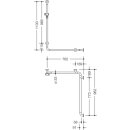 HEWI S-shaped washbasin, modular, with overflow, variable 850-2600 mm, without tap hole