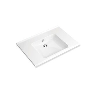 HEWI S-shaped washbasin, modular w/ overflow, 850x550mm, wo tap hole