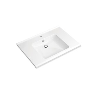 HEWI S-shaped washbasin, modular w/ overflow, 850x550mm, 1 tap hole