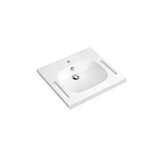 HEWI washbasin M 40, w/ overflow alpine white, 1 tap hole, 650x550mm