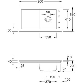 Villeroy & Boch 330700AM EB-SP Timeline 50 900x510mm IB